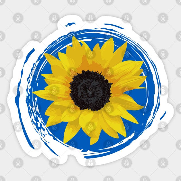 Blue and Yellow Sunflower - Ukraine Flag - Show Support Sticker by SayWhatYouFeel